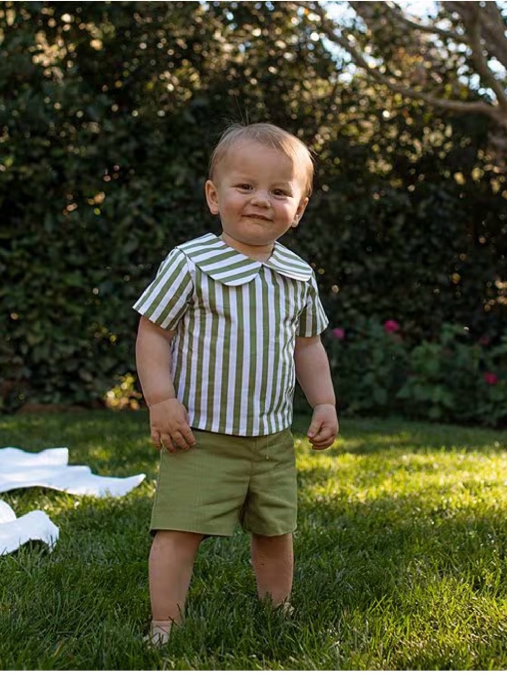 Edgehill Collection -Megan Karp Peter Pan style shirt and short set